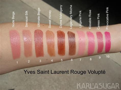 YSL lipstick swatches